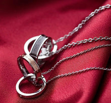 ギャラリービューアに画像を読み込み、His&amp;Hers &quot;The only eternal love&quot; Rings Pendant Couple Necklace
