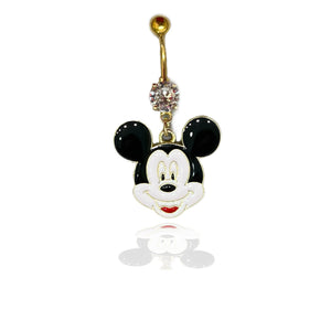 Mickey and Minnie Mouse Dangle Belly Button Ring