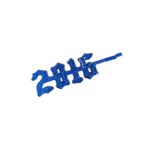 Year of Birth Glittery Blue Hair clip