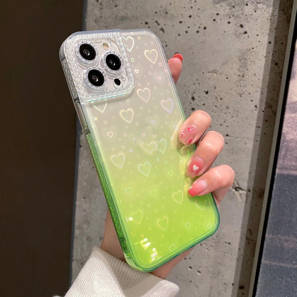 Custom Mirror TPU Gradient Green Color Iphone Cases