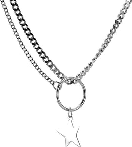 Star asymmetric chain necklace
