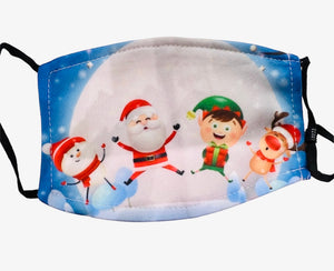 XMAS Face Mask with extra layer of filter protection. Cotton, Washable!