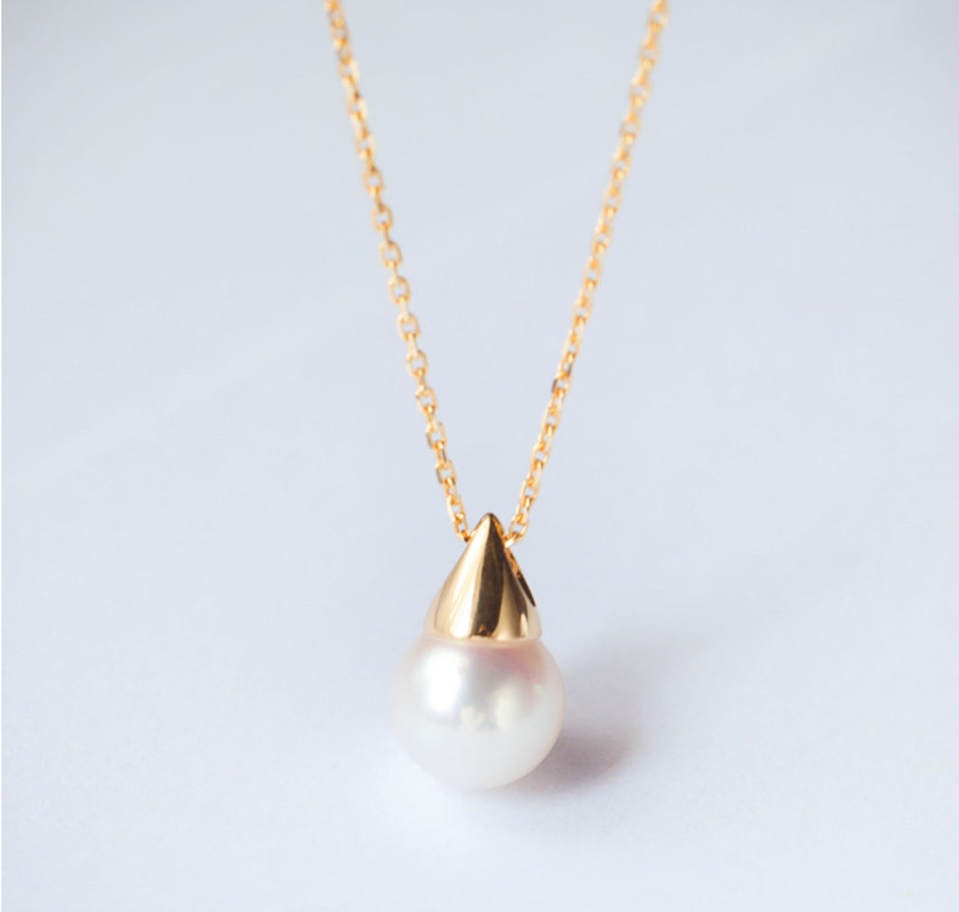 Pearl pendant stainless steel necklace