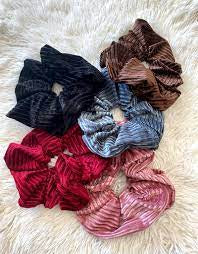 Striped Velvet scrunchies