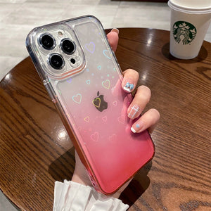 Custom Mirror TPU Gradient Pink Color Iphone Cases