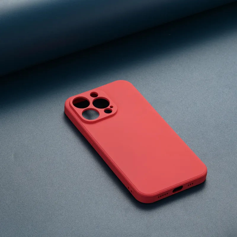 Shockproof Soft Silicone Plain Red Color Iphone Cases