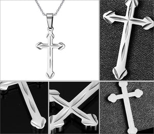Steel cross necklace pendant, High Polish, great quality.