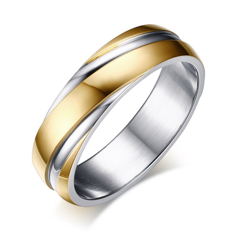 Twill Gold-plated Stainless Steal Men's Ring