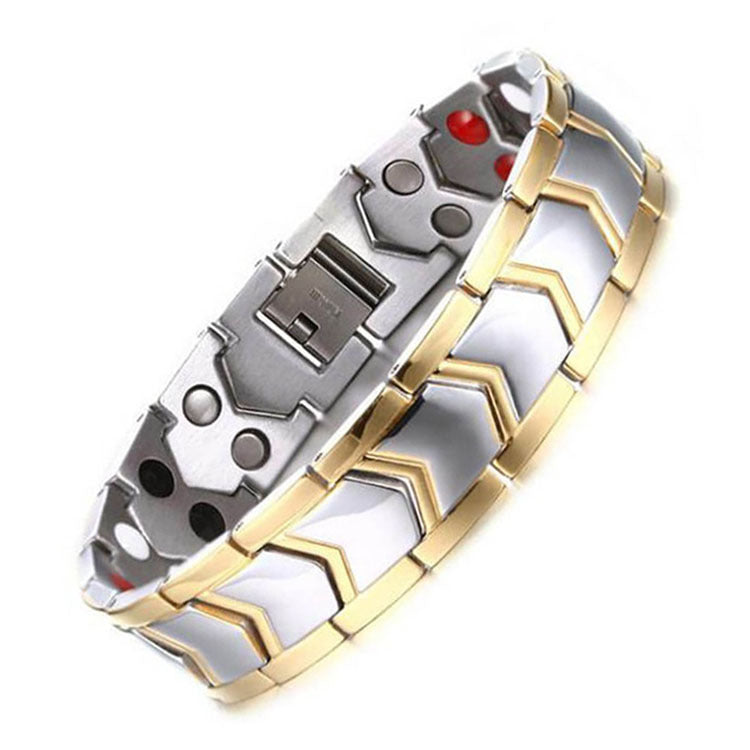 Double row magnet titanium steel bracelet