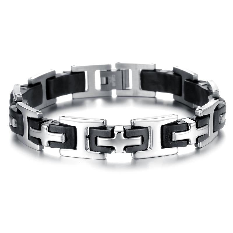 Wild personality fashion titanium steel silicone bracelet/wristband