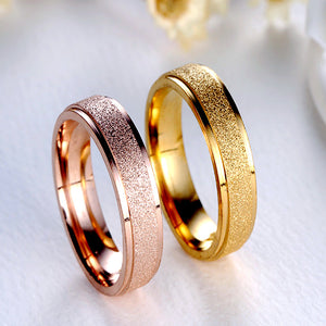 Dull polish stainless steel couple rings.