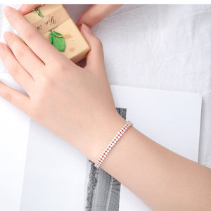 Exquisite and elegant bracelet double row gem bracelet