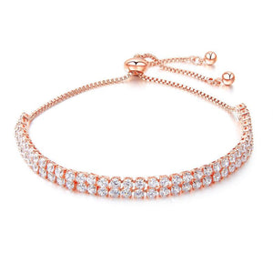 Exquisite and elegant bracelet double row gem bracelet