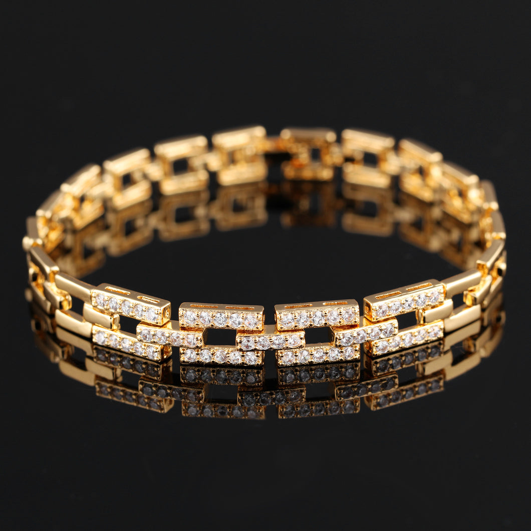 Gold-plated , micro-inlaid zircon Bracelet