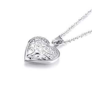 Tree of life heart pendant with secret open pocket