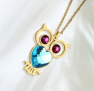 Titanium steel owl golden pendant, Beautiful!