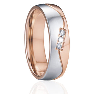 Ring rose gold plated 14K stainless steel rings for men and women