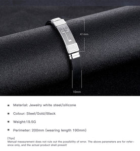 Male cross titanium steel leather bracelet