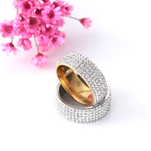 Full diamond look gem design ring in gold & silver colors
