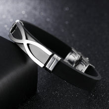 ギャラリービューアに画像を読み込み、X Shape titanium steel silicone bracelet wristband
