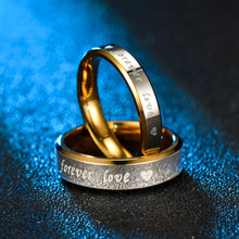 ギャラリービューアに画像を読み込み、Romantic Stainless Steel Ring,  Forever Love Engraving Couple Statement
