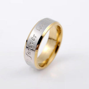 Romantic Stainless Steel Ring,  Forever Love Engraving Couple Statement