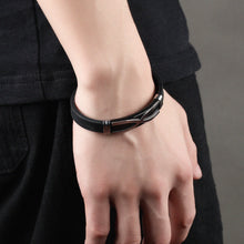 ギャラリービューアに画像を読み込み、X Shape titanium steel silicone bracelet wristband
