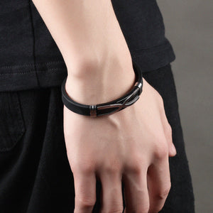 X Shape titanium steel silicone bracelet wristband