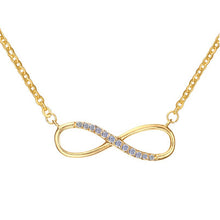 ギャラリービューアに画像を読み込み、Stainless steel electroplated gold micro-set zircon infinity necklace
