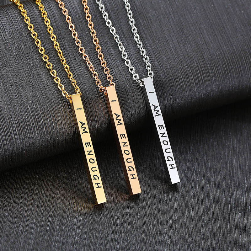 Trend Inspirational English Stainless Steel Corrosion Lady Necklace Pendant