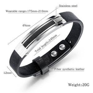 Titanium steel leather wild leather bracelet/wristband