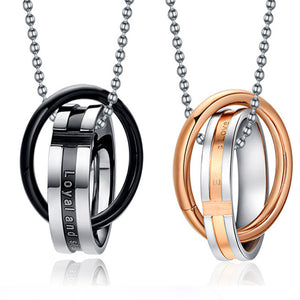 Stainless Steel Pendant, 2 rings.