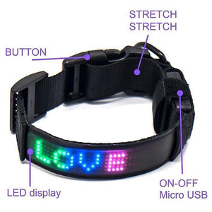 Blinking, Bluetooth Dog Collar, design your own Display for your Dog Collar!