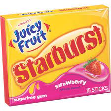 Juicy Fruit Starburst Strawberry gum