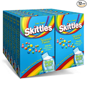 Skittles Tropical Punch Singles to Go Powdered Drink Mix, Zero Sugar, Low Calorie　スキットルズ　トロピカルパンチ　粉末ドリンク